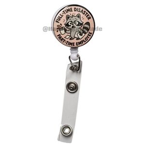Handmade Full-Time Disaster Badge Reel – Retractable ID Holder